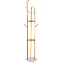 Vevor klädhängare, fristående klädhängare med kvartsstensbas och 9 krokar, fristående hallklädhängare för entré, sovrum, kontor, vardagsrum, modern klädhängare för kappa, hatt, halsduk, väska