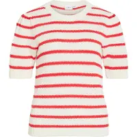 Vila Dalo O-neck Stripe Knit Tröja Med Korta ärmar