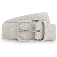 BOSS Woven-suede belt with logo buckle