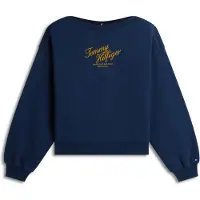 Tommy Hilfiger Logo Relaxed Boat Neck Sweatshirt