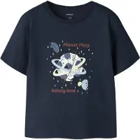 Name it T-shirt 'NMMVICTOR' marinblå / safir / choklad / vit