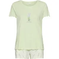 LASCANA Kort pyjamas ljusbeige / grön / pastellgrön / lavendel