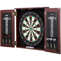 Vevor Darttavla och Skåp Set, Spelklart Paket Officiell Storlek Darttavlaskåp, Stålspetsad Dartskåp För Döljbart Skåp, Med LED-Ljus, Enkel Montering, Komplett med Alla Tillbehör, För Cricketmatcher