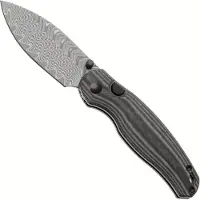 Kizer Cutlery Vanguard Phoca BD V3781BDA3 Acid Washed Damascus, Black Norplex UltreX Micarta, pocket knife
