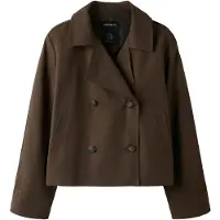 Name It Kids Kappa - NkfMadelin - Kort - Chocolate Brown - - 6 år (116) - Övergångsjacka