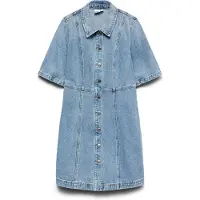 Vero Moda Daisy 2/4 Denim Kortärmad Kort Klänning