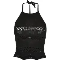 Urban Classics Broderad topp svart