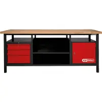 Ks Tools 865.0201 Arbetsbänk (B x H x D) 2000 x 840 x 680 mm Svart, Röd