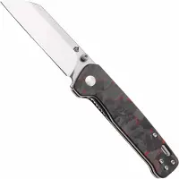 QSP Knife Penguin V2 QS130V2-F1 Two-Tone D2, G10 Shredded Carbon Overlay, pocket knife