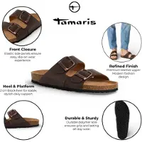 Tamaris Herr Bruna Läder Slip-On Footbed Toffelsandaler