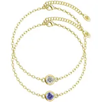 MYC Paris Birth Stone Armband - Guld, Kristall och Lila