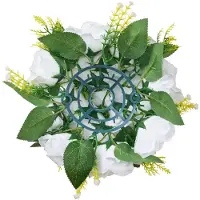 Vevor Blombollarrangemang Bukett 10 st, 240 mm diameter Konstgjorda Blombollar Bröllopsrosbordsdekorationer, Konstgjorda Blommarrangemang för Bröllopsbordsdekorationer Hem Borddekorationer, Vit