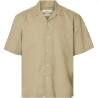 Selected Casper Clay Linen Kortärmad Skjorta