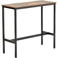 Vevor Barbord, Robust pubbord med metallram, Smalt långt köksbord, Cocktaildisk, Barbord i höjd med bar, Lätt att montera, 91x43x89 cm, För vardagsrumsfest, Rustikt brunt och svart