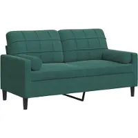 vidaXL 2-sitssoffa med prydnadskuddar mörkgrön 140 cm sammet