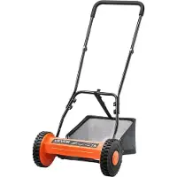 Vevor Gräsklippare med hjul 35 cm, 5 knivar, manuell gräsklippare utan motor, 15-45 mm justerbar klipphöjd, gräsklippare med gräsuppsamlare för gräsmattor, uppfarter, gårdar