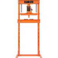 Vevor hydraulisk, 12 ton H-ramsgolv, stansplattor, justerbar arbetsbordshöjd för bockning eller rätning av metall, garage eller verkstadspress, orange