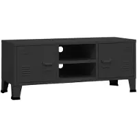 vidaXL Industriell tv-bänk svart 105x35x42 cm metall