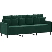 vidaXL 3-sitssoffa mörkgrön 180 cm sammet