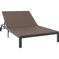 vidaXL Solbädd Reclining 1-person Brun 206 x 62.5 x 74 cm konstrotting