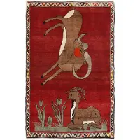 Rezas Old Figural Kashghai orientalisk matta 108 x 168 cm