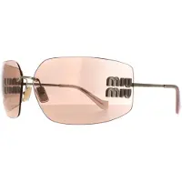 Miu Miu Rimless Dam Dam Pale Gold Pink Mirror MU54YS