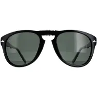 Persol Round Mens Black Green Polarized Solglasögon