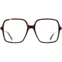 Gucci Square Womens mörka havannaglasögon