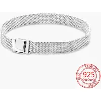 Wucifang Jewelry Äkta 925 Sterling Silver Infinite Knotted Heart T-Bar Strip Armband Multi-Snake Bangle Bröllopsfest Flickor Fina smycken 16cm
