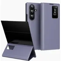 Mtp Products Samsung Galaxy Z TriFold Smart Clear View Flip Skal med kortplats - Grå Lila