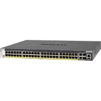Netgear M4300-52G-PoE+ - Switch - L3 - Administrerad - 2 x 10/100/1000/10000 + 2 x 10 Gigabit SFP+ + 48 x 10/100/1000 (PoE+) - främre till bakre luftflöde - rackmonterbar - PoE+ (480 W)