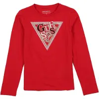 GUESS T-shirt röd / svart / silver / vit