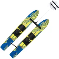 Vevor Vattenskidor 116,8 cm / 46 tum, Vattenskidtränare med X-7 justerbara bindningar, dubbelhandtagsrep och avtagbar stabiliseringsstång, Träningsvattenskidkombination för ungdomar upp till 136 kg