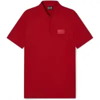EA7 för män. 7M001361_AF13862 Polo Lux Identity röd (S), Casual, Viskos, Kort ärm