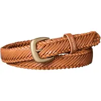 Calvin Klein Braided Leather Chunky Buckle Belt