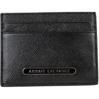 Armani Exchange för män. XM000169AF12702UC001 Korthållare i läder, svart (OSFA), Casual, Hud