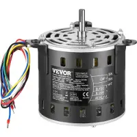 Vevor 1/5 hk fläktmotor för ugn, 220 V 1,45 ampere, 1100 varv/min 3-växlad, 10 mm axeldiameter, 20 mm axellängd, roterar moturs från axeländen, inkluderar CBB60 8 μF/450 V kondensator