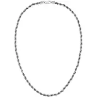 HUGO BOSS Silver-tone necklace with rope-style chain