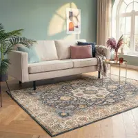FRAAI Vintage matta | Imagine Medaillon Rustik hos Volero | 140x200 cm | Polyester | Medaljong | Rektangulär | Låg lugg