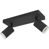 Eglo connect Smart-LED-Spot Melitello-Z, 2 lampor, svart dimbar, Svart, Vardagsrum / matsal, Aluminium / grå / zink, Modern, Smarta hem spotlights