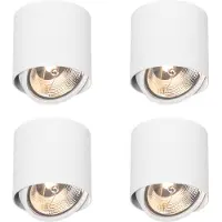 QAZQA Set med 4 designade utanpåliggande spotlights vita GU10 111mm - Impact