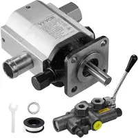 Vevor hydraulisk vedklyvspumpsats, 60,6 l/min, 2-stegs 27,6 MPa hydraulisk kugghjulspump i aluminium, med ventil 2,54 cm inlopp 1,27 cm NPT-utlopp 3600 varv/min, för vedklyvar med liten motormontering