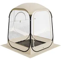 Vevor Pop-up-sportstält, 50x50 tum genomskinligt bubbeltält för 1 person, vattentät utomhuskapsel med golvmatta och överdrag, trädgårds-iglookupoltält campingskydd för evenemang fiske jubel