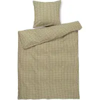 Juna sängkläder 140x220 cm - 100% ekologisk bomull - Kreppsängkläder grön
