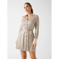 GUESS för kvinnor. W6RK90WF1T2 Blerta beige klänning (S), Casual, Polyester, Lång ärm