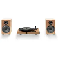 Pro-Ject Juke Box E1 HiFi Set, Remdriven skivtallrik, Halvautomatisk, Svart, Valnöt, ABS synthetics, 33,45 RPM, 33,45 RPM