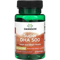 Swanson Health Super Dha 500, 500 mg, 30 mjukkapslar