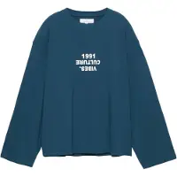Pull&Bear T-shirt 'STREET' petrol / vit