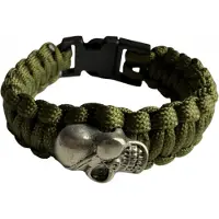 Övriga Tillverkare HLTD Paracordarmband Skull 20mm (Färg: Oliv)