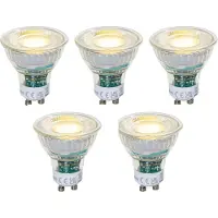 LUEDD Set med 5 GU10 50mm dimbara LED-lampor klara 2,5W 450 lm 3000K